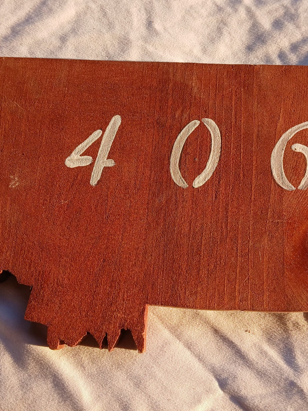 Montana Rust Red Wooden Wall Art With "406;" Montana's Area Code